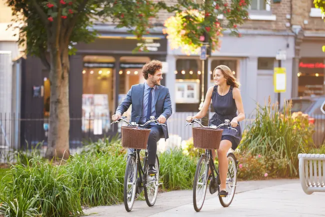 riding bike to work